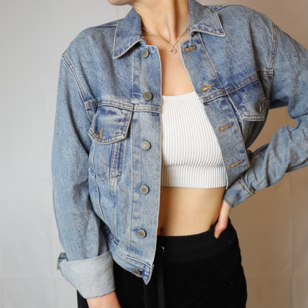 Brandy melville cropped jean denim jacket